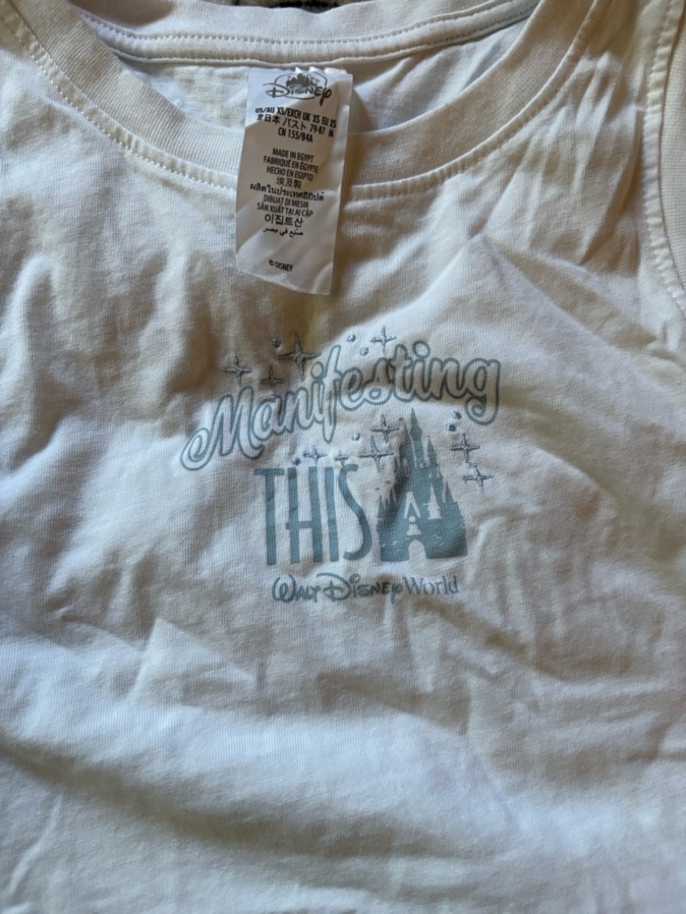 Disney White womens Tank Top - 'Manifesting This' Graphic